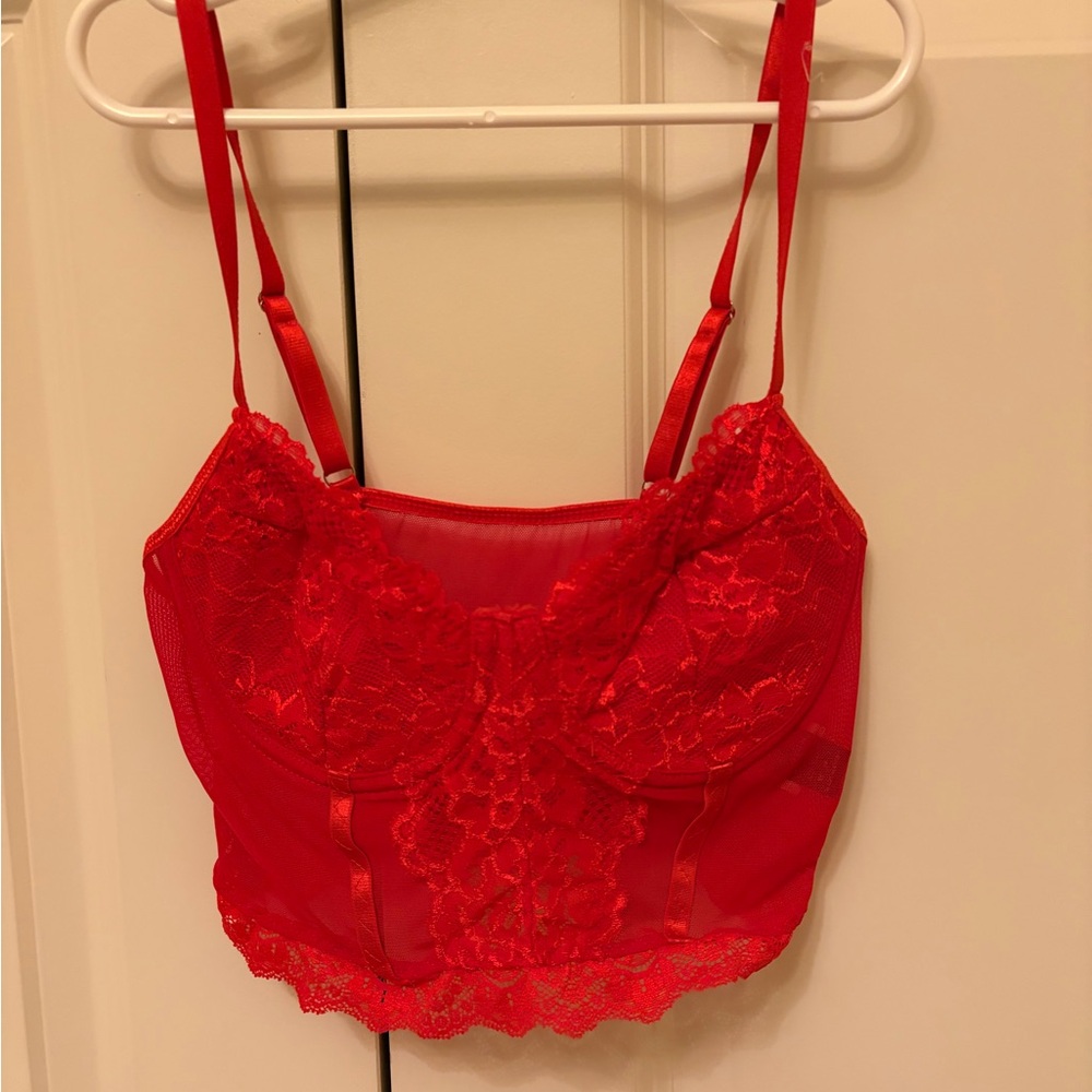 Elegant Red Lace Bralette